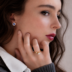 Tanzanite Brioche Ear Studs