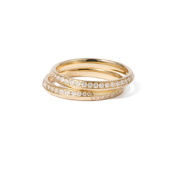 Ebb & Flow Diamond Single Row Band, 18K yellow gold