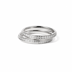 Ebb & Flow Diamond Single Row Band, platinum