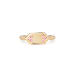 Archway Monogram Ring in Pink Sapphire
